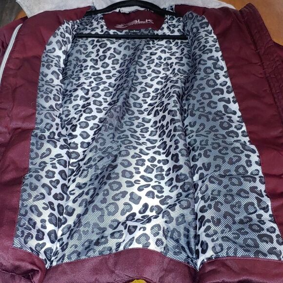 ZXBLK   deep purple/maroon color puffer coat jacket SZ L - Picture 6 of 7